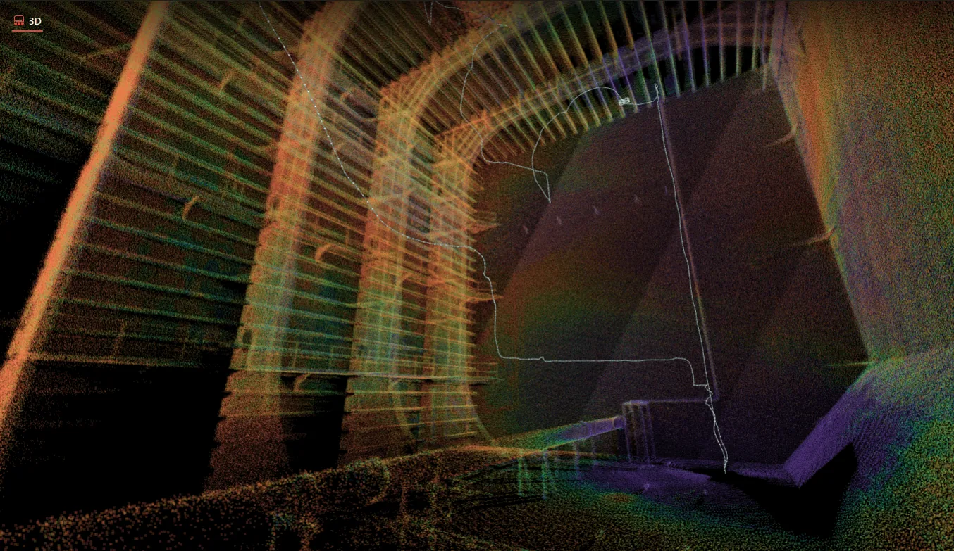 Scout Portal showing the navigable 3D point cloud with anchored measurement annotations