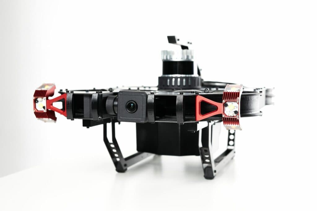 quadcopter drone with LED lights and Lidar sensor